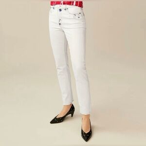 Maje Paoline Cream Denim Jeans Blue Splatter Size 38/US 6